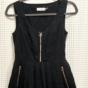 Calvin Klein Black Midi Sleeveless Dress Size 2